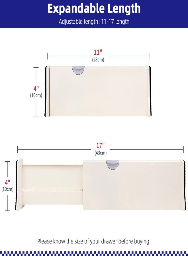 ZNCMRR Drawer Divider Organizers Adjustable from 11-17 Inches (6 Pack), Expandable Separators for Bedroom, Baby Drawer, Kitchen Storage - Image 2